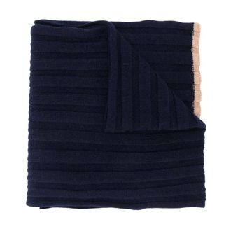 Brunello Cucinelli Blue Cashmere Scarf - male - Brunello Cucinelli - Winter Scarves - Blue - ONE SIZE - Accessories