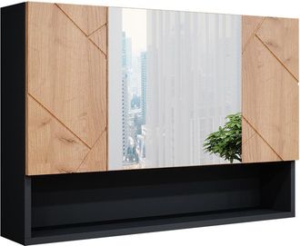 Vicco Armario Con Espejo Para Ba&ntilde;o Irma, Antracita, 80.1 X 55 Cm