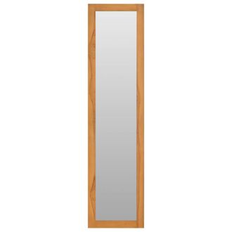 Berkfield Home Wall Mirror with Shelves 30x30x120 cm Solid Teak Wood in Brown | Size: 30 x 30 x 120 cm