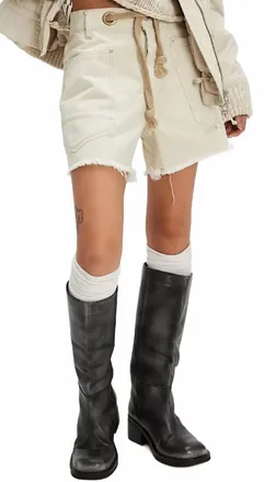 Free People Moxie Slouchy Wide Fit Shorts In White