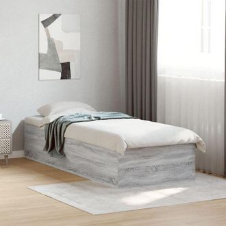 vidaXL Vidaxl - Estructura De Cama Madera De Ingenier&iacute;a Gris Sonoma 90x200 Cm