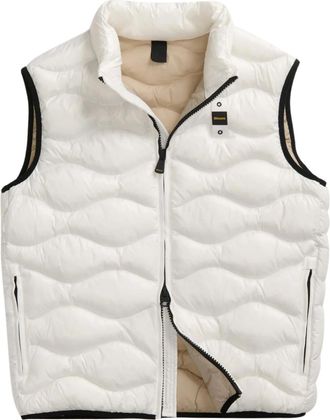 Blauer White Micro-Rip Nylon Padded Vest
