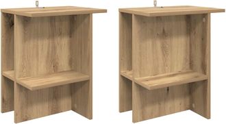vidaXL Mesa De Caf&eacute; 2 Uds. Roble Artisan 40 X 30 X 49 Cm Vidaxl