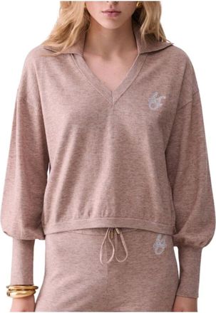 Liu Jo Punto Jumper - female - Liu Jo - V-neck Knitwear - Pink - XS - Knitwear