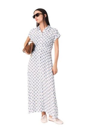 Maje Jacquard print maxi dress in Blue Small Flowers Print at Nordstrom, Size 40 Eu