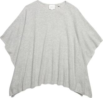 Vince Omgekeerde Jersey Kasjmier Bootnek Poncho - Dames - Cashmere truien - Grijs - ONE Size - Kasjmier - Truien & Vesten