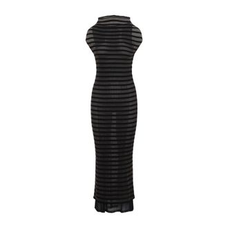 Jean Paul Gaultier Womens Mariniere Stripes Long Dress - Black - Size X-Small