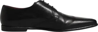 Dolce & Gabbana Black Leather Lace Up Men Derby Formal Mens Shoes (Pre-Owned)