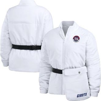 WEAR by Erin Andrews Womens WEAR by Erin Andrews White New York Giants Packaway Full-Zip Puffer Jacket at Nordstrom, Size Xx-Large