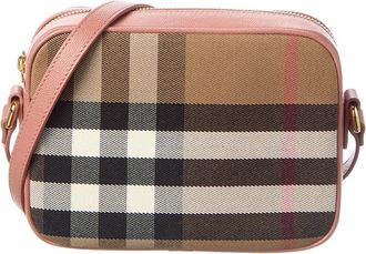 Burberry Check Small Canvas & Leather Shoulder Bag