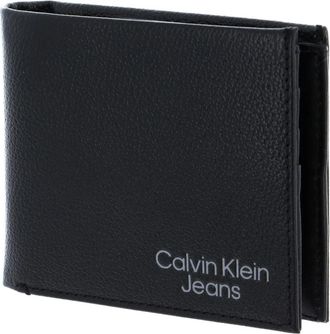 Calvin Klein Leren Bifold Portemonnee met Muntvak - Heren - Portefeuilles - Zwart - ONE Size - Leer - Accessoires