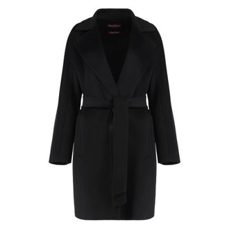 Max Mara Jassen, Dames, Zwart, 2Xs, Wol, Msttenore Midi Jas