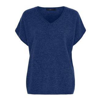 BTF-CPH Btfcph - Fijngebreid Cashmere & Merinowol T-shirt - Dames - Truien - Blauw - Maat: L Wol