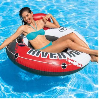 Trade Shop Trade Shop - Ciambella Poltrona Gonfiabile 135 Cm Schienale Con Rete E Portabibite Rosso