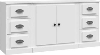 vidaXL Sideboards 3 pcs White Engineered Wood Vidaxl