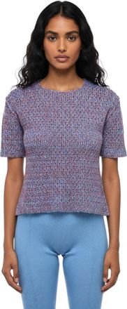 Jil Sander Purple Textured Crew Neck T-Shirt