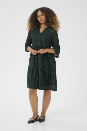 Cream Jurk CRTiley A-shape green