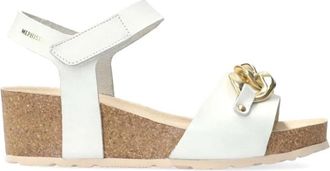 Mephisto Vrouwelijke sleehak sandaal met Soft-Air technologie - Dames - Sleehakken - Wit - 41 EU - Leer - Schoenen