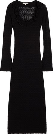 LoveShackFancy Loveshackfancy Tawnie Pointelle Fine-knit Midi Dress - Black - S (UK8-10 / S)