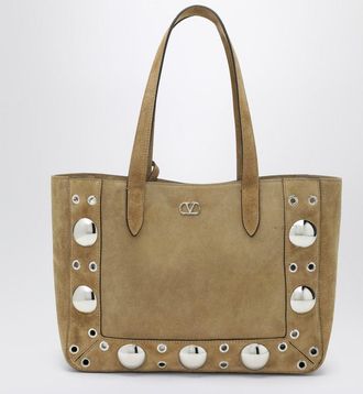 Valentino Garavani Medium Nellc&ocirc;te Tote Bag In Havana Suede