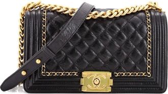 Chanel Jacket Boy Flap Bag Quilted Aged Calfskin Old Medium crossbody bag - Zwart