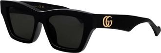 Gucci Vierkante Zonnebril - Dames - Zonnebrillen - Zwart - 53 MM - Nylon - Accessoires