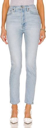 Re/Done 90s Ultra High Rise Skinny Jeans In Seawater