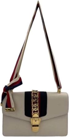 Gucci Pre-owned Vintage Schoudertas - Dames - Vintage Schoudertas - Wit - ONE Size - Leer - Vintage