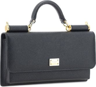 Dolce & Gabbana Womens Micro Sicily Shoulder Bag Nero Calf Leather Bos Taurus