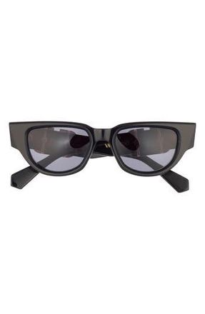 Valentino 51mm Gradient Polarized Cat Eye Sunglasses in Black Black Grey at Nordstrom Rack