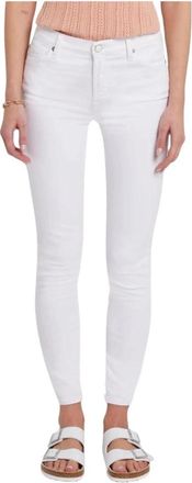 7 For All Mankind High Waist Skinny Crop Jeans - Dames - Skinny Jeans - Wit - W24 - Leer - Jeans