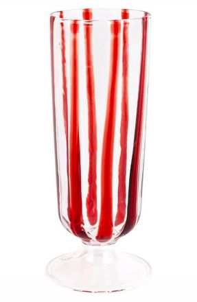 Vietri Nuovo Stripe Champagne Glass in Red at Nordstrom