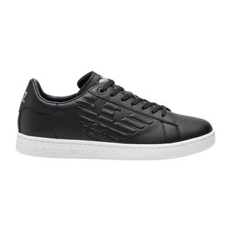 Emporio Armani Heren Sneakers met Verhoogd Logo - Heren - Sneakers - Zwart - 40 2/3 EU - Leer - Schoenen