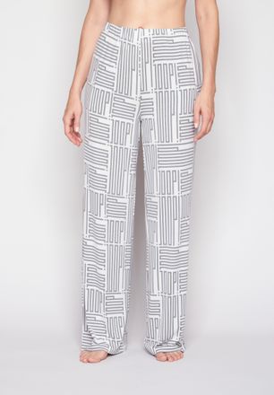 Joop Loungehose JOOP, Damen, Gr. 34, N-Gr, schwarzer print, Jersey, Obermaterial: 95% Modal, 5% Elasthan, bequem lang, Hosen Loungehose, mit allover Wordin