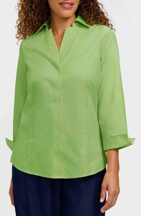 Foxcroft Taylor Fitted Non-Iron Shirt in Mojito Green at Nordstrom, Size 16P