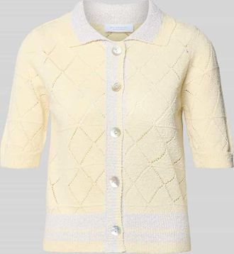 Rich & Royal Regular Fit Cardigan in Strick-Optik in Hellgelb, Gr&ouml;&szlig;e XL