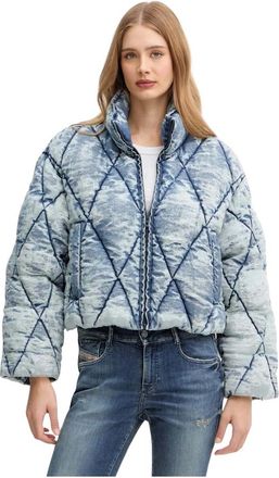 Diesel Dames, Jassen, Blauw, Maat: 2XL Leer