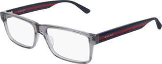 Gucci Rechthoekige zonnebril - Heren - Brillen - Grijs - 56 MM - Accessoires