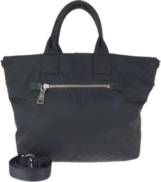 Prada Pre-owned Tessuto Double Tote Bag - Dames - Vintage Shopper - Zwart - ONE Size - Leer - Vintage