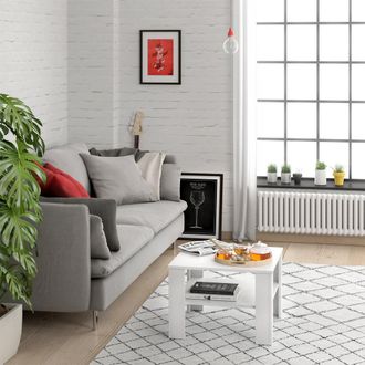 Vicco Mesa De Centro Homer, Blanco, 60 X 60 Cm