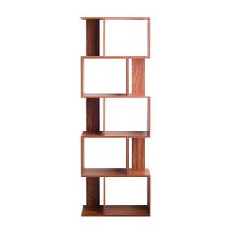 Mobili Rebecca Rebecca Mobili Biblioteca Estanter&iacute;a 5 Estantes Marr&oacute;n Nogal Mdf 169x60x24