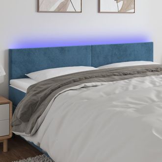 vidaXL Cabecero Con Led De Terciopelo Marr&oacute;n Oscuro 160x5x78/88 Cm Vidaxl