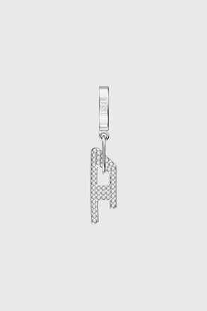 Diesel Stainless steel glitz D drop earring - Earrings - Unisex - Silver