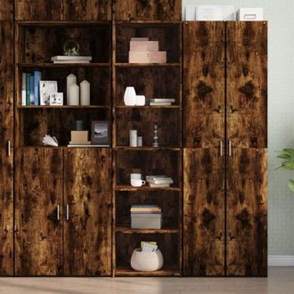 vidaXL Highboard Smoked Oak 50x41x185 cm Engineered Wood Vidaxl