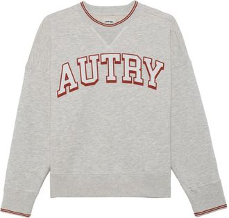 Autry Hoodies & sweatvesten, Heren, Grijs, L, Katoen, Gestreepte Crewneck Trui Grijs