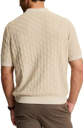 Tommy Bahama Ocean Waters Short Sleeve Polo in Feather Grey at Nordstrom, Size Xxx-Large