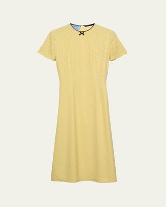 Prada Polka-Dot Silk Midi Dress