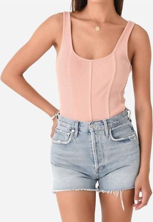 A Gold E Elna Scoop Neck Bodysuit In Grapefruit