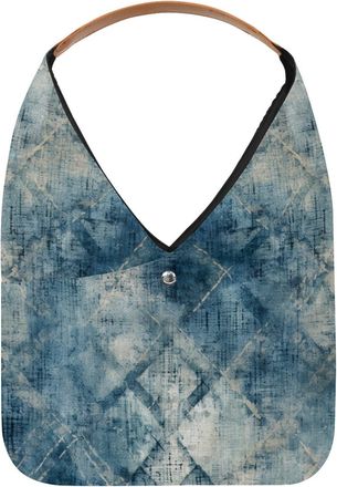 Generic Blue Vintage Mottled Texture Reusable Lightweight Grocery Bags - Foldable Into Compact Pouch, Washable & Sturdy, Multipurpose for Shopping and Travel