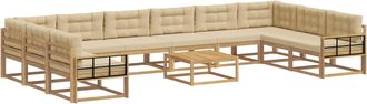 vidaXL Conjunto De Sof&aacute;s De Exterior 11 Uds. Y Beige Vidaxl